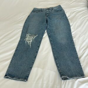 Madewell Distressed wide leg jeans